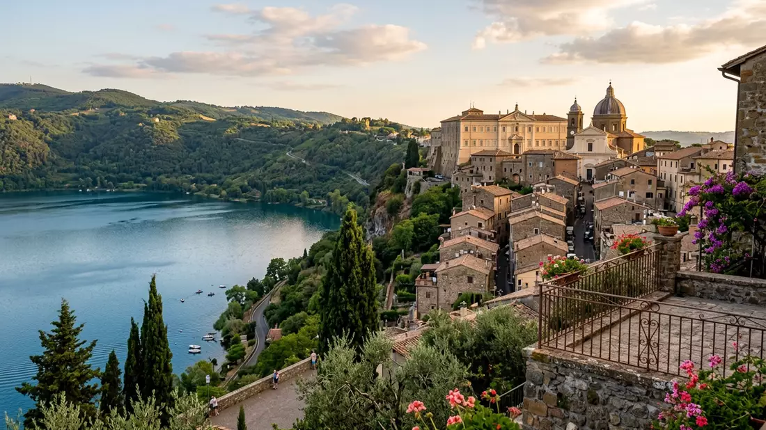 Editorial-Reisemagazinbild vom Wahrzeichen Castel Gandolfo in Castel Gandolfo, Italien