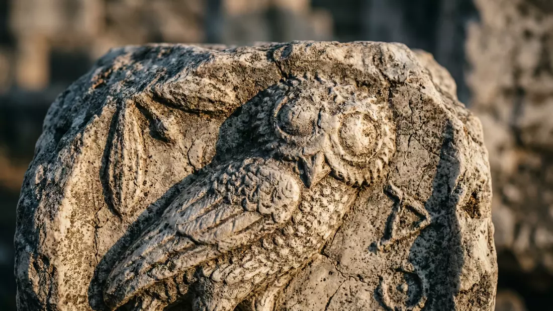 Makroaufnahme eines Materialdetails am Wahrzeichen Antike Agora Athen, Athen Griechenland