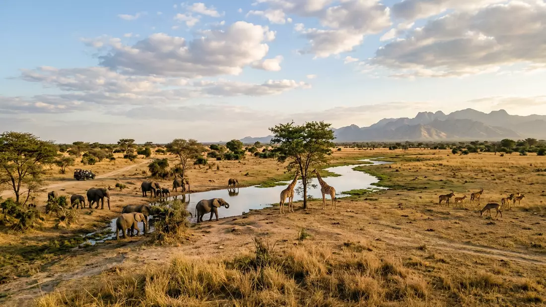 Editorial-Reisemagazinbild vom Wahrzeichen Waza-Nationalpark in Waza, Kamerun