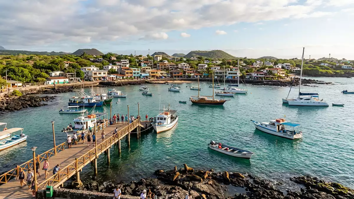 Editorial-Reisemagazinbild vom Wahrzeichen Galapagos-Inseln in Puerto Ayora, Ecuador