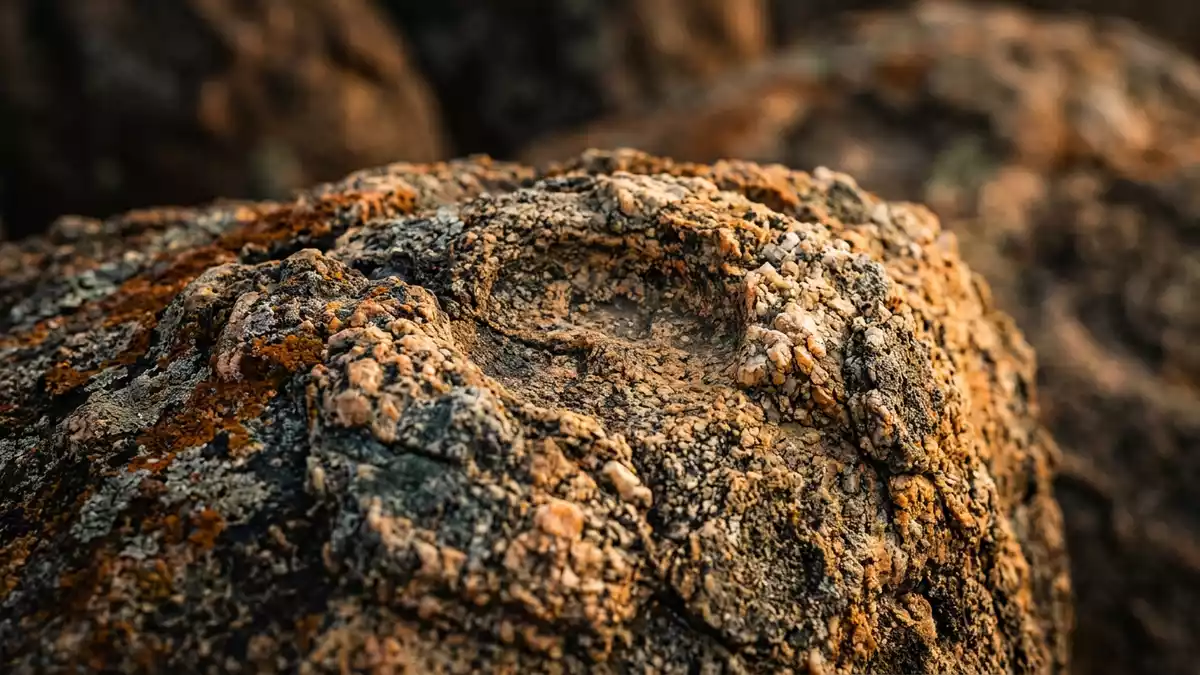 Makroaufnahme eines Materialdetails am Wahrzeichen Matobo-Hugel, Bulawayo Simbabwe