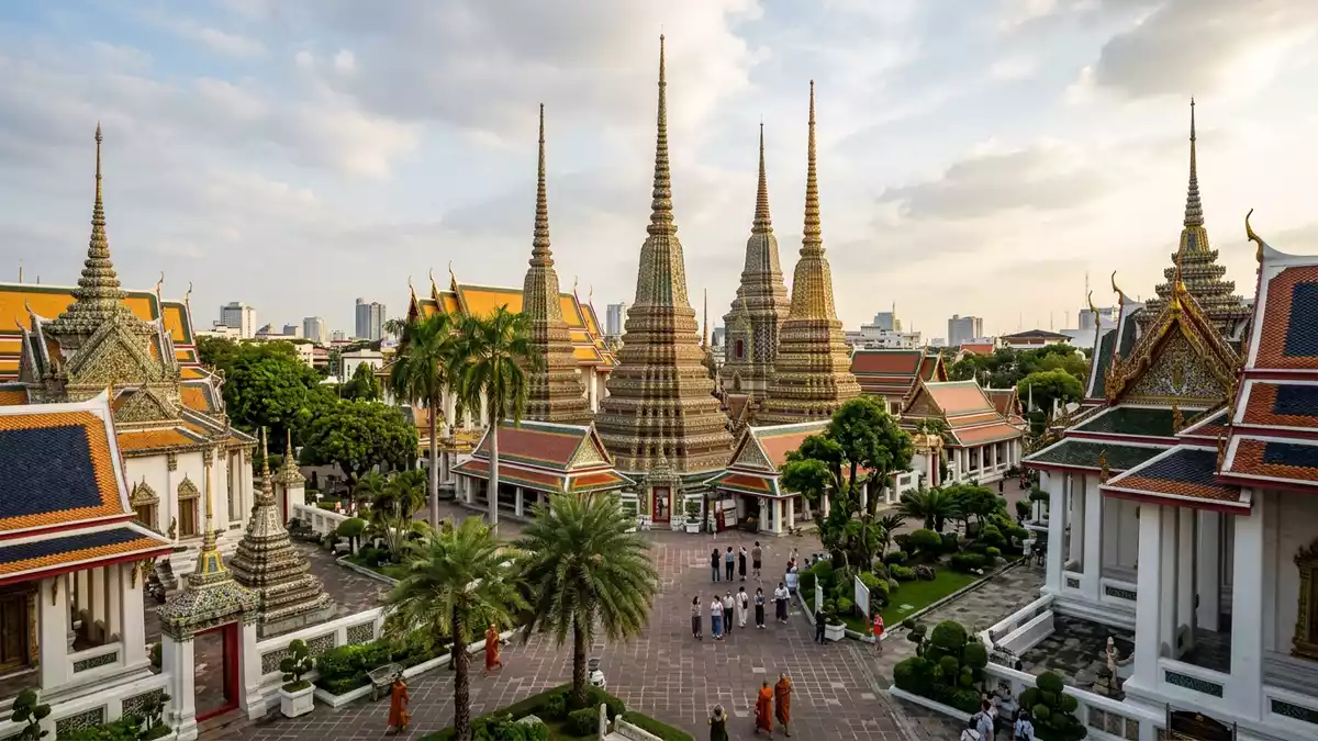 Editorial-Reisemagazinbild vom Wahrzeichen Wat Pho Bangkok in Bangkok, Thailand
