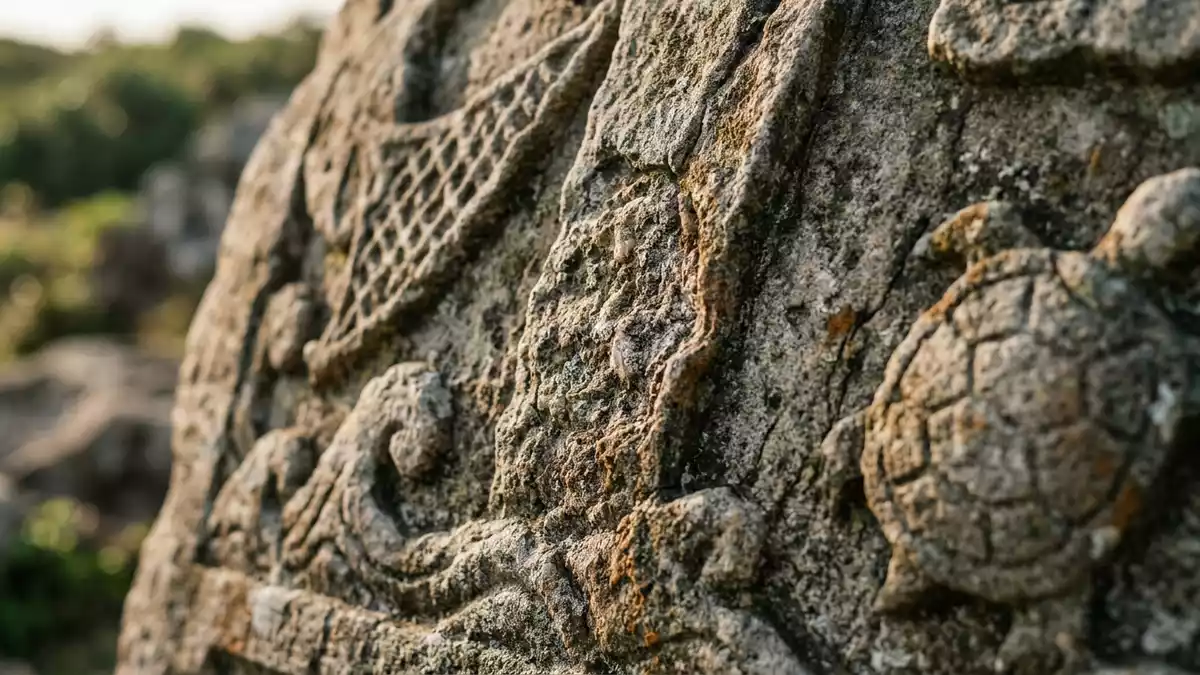 Makroaufnahme eines Materialdetails am Wahrzeichen Kenting-Nationalpark, Pingtung Taiwan
