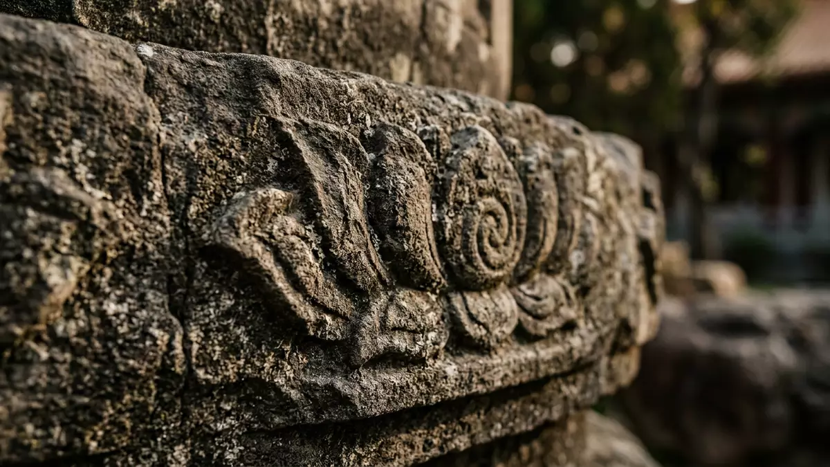 Makroaufnahme eines Materialdetails am Wahrzeichen Fo-Guang-Shan-Buddha-Museum, Kaohsiung Ta…