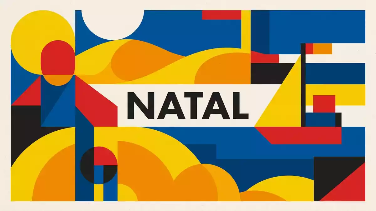 Bauhaus-Poster als Abstraktion von Dunen von Genipabu in Natal, Brasilien