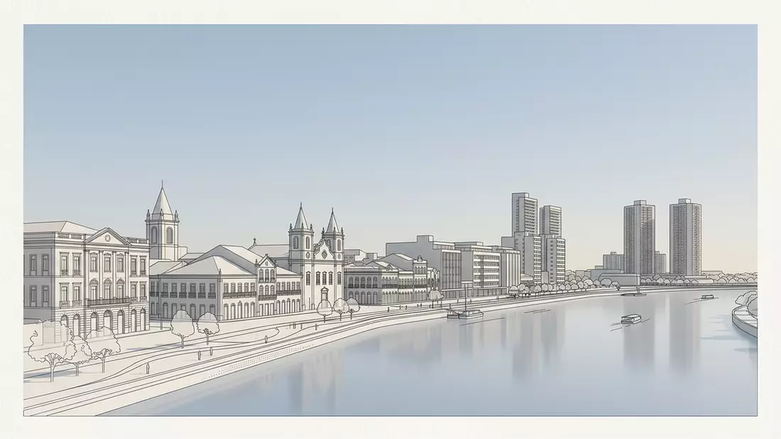 Architektur-Render von Alter Hafen Recife in Recife, Brasilien bei Tageslicht