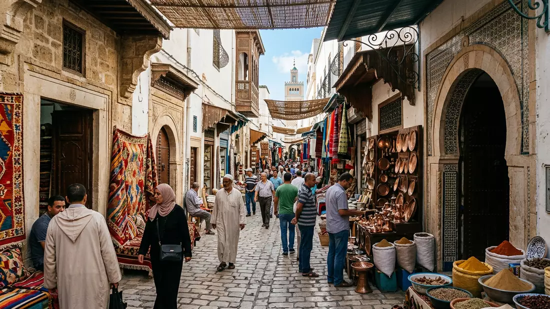 Editorial-Reisemagazinbild vom Wahrzeichen Medina von Tunis in Tunis, Tunesien