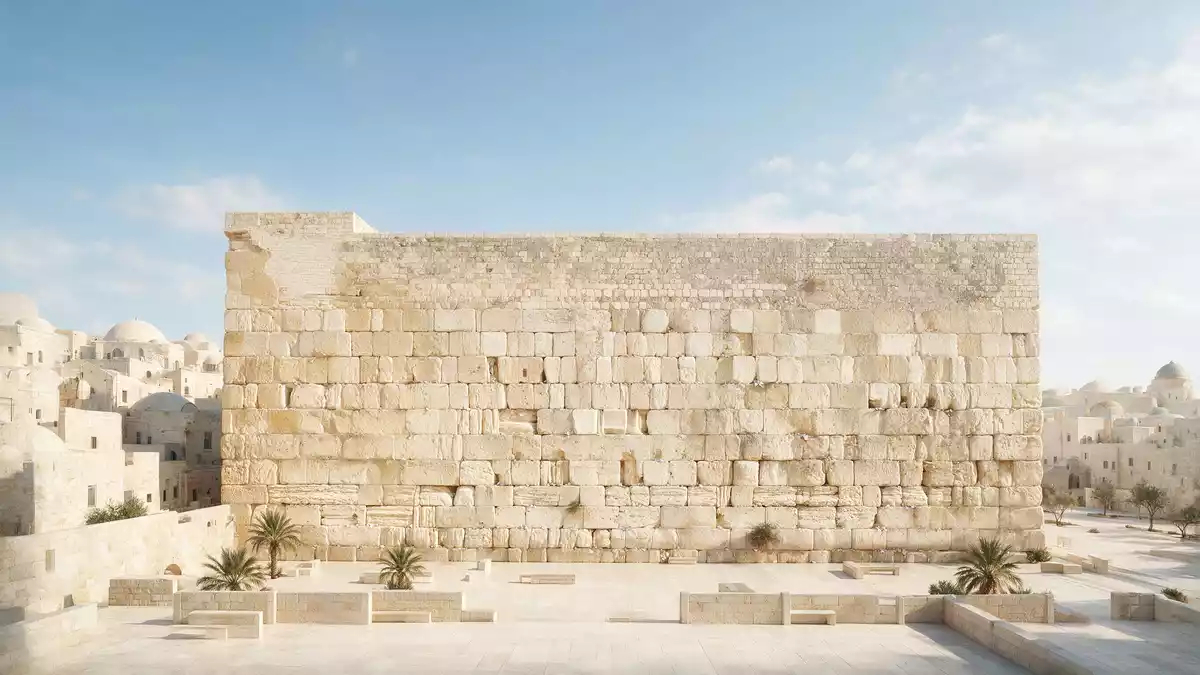 Architektur-Render von Klagemauer Jerusalem in Jerusalem, Israel bei Tageslicht