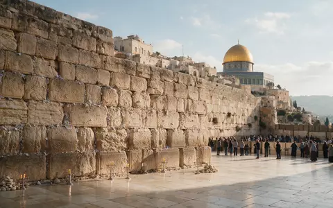 Editorialbild im Reisemagazin-Stil vom Wahrzeichen Klagemauer Jerusalem in Jerusalem Israel, ausgewogene Bildgestaltung und natuerliches Umgebungslicht - Foto: THN