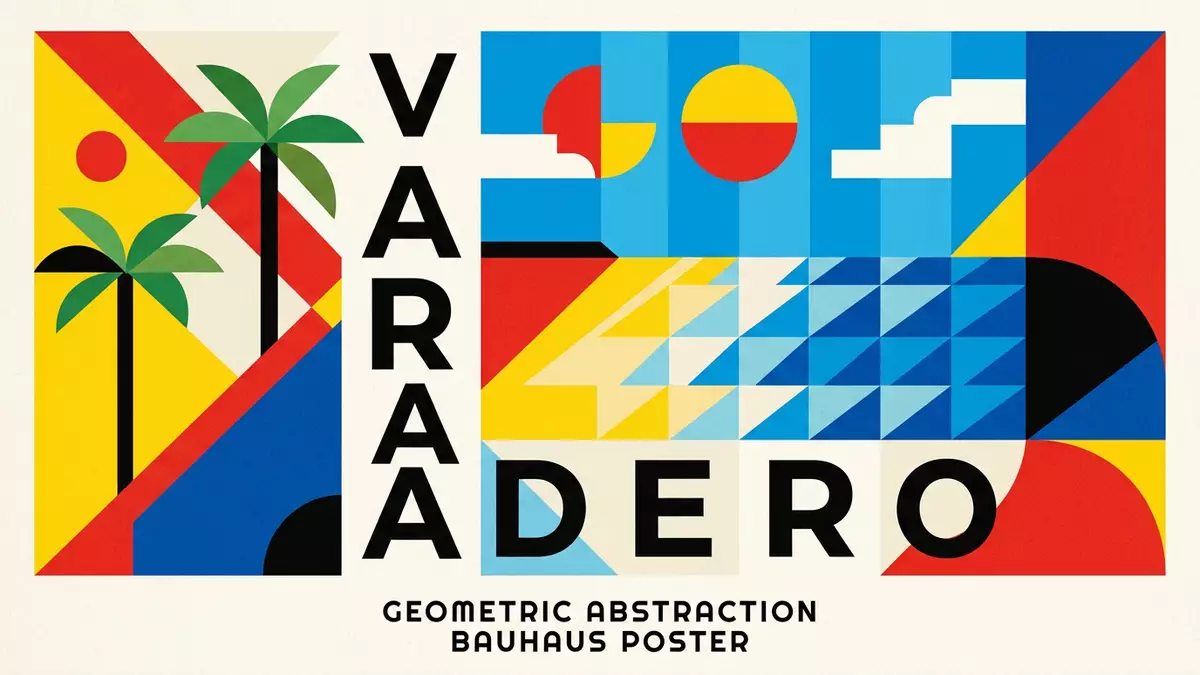 Bauhaus-Poster als Abstraktion von Varadero in Varadero, Kuba