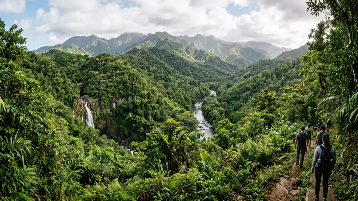 Editorial-Reisemagazinbild vom Wahrzeichen El-Yunque-Nationalwald in Rio Grande, Puerto Rico