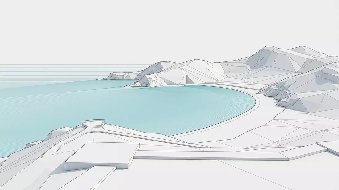 Architektur-Render von Flamenco Beach Culebra in Culebra, Puerto Rico bei Tageslicht