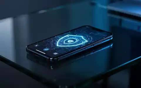 Modernes Smartphone auf dunklem Schreibtisch mit blauem Kino-Licht, das digitale Sicherheit und Privatsphäre symbolisiert. - Foto: über boerse-global.de