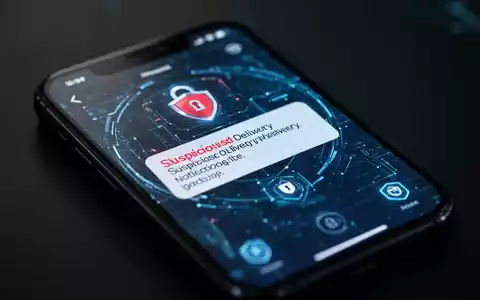 Ein Smartphone zeigt eine betrügerische Zustellbenachrichtigung auf dem Bildschirm als Symbol für Phishing-Angriffe. - Foto: über boerse-global.de