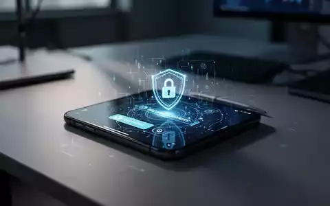 Ein Smartphone-Bildschirm symbolisiert digitale Sicherheit und Datenschutz in einem professionellen Büroumfeld. - Foto: über boerse-global.de