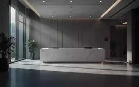 Leere Hotelrezeption in einem modernen, minimalistischen Hotelgebäude nach einer Unternehmensübernahme. - Foto: über boerse-global.de