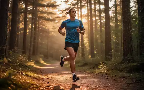Eine sportlich aktive Person beim Joggen auf einem Waldweg im warmen Licht, um Vitalität und Bewegung darzustellen. - Foto: über boerse-global.de