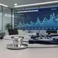 Modernes Büro einer Krankenkasse mit einem Stethoskop und Finanzdiagrammen im Hintergrund. - Foto: über boerse-global.de