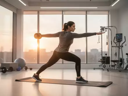 Eine Person beim gezielten Training in einem hellen, modernen Studio im Morgenlicht zur Optimierung des Blutzuckerspiegels. - Foto: über boerse-global.de
