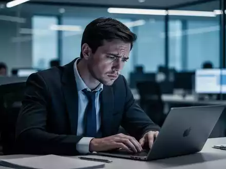 Eine erschöpfte Person am Schreibtisch in einem modernen Büro als Symbol für die gesundheitliche Belastung Erwerbstätiger. - Foto: über boerse-global.de