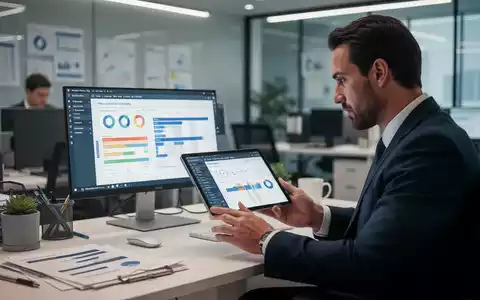 Ein fokussierter Manager betrachtet digitale Ressourcenpläne auf einem Tablet in einem modernen, aufgeräumten Büro. - Foto: über boerse-global.de