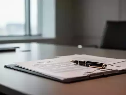 Ein moderner Schreibtisch im Büro mit einem Füllfederhalter und Dokumenten als Symbol für arbeitsrechtliche Vereinbarungen. - Foto: über boerse-global.de