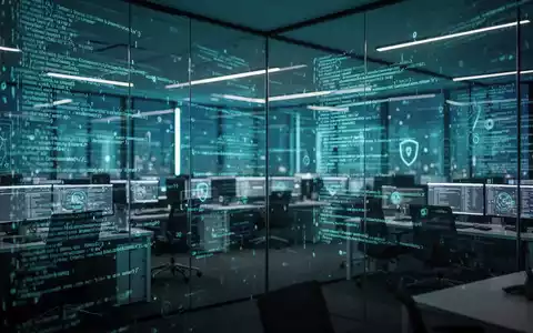 Digitale Datenströme und abstrakte Code-Muster auf Bildschirmen in einem modernen Cybersecurity-Kontrollzentrum. - Foto: über boerse-global.de