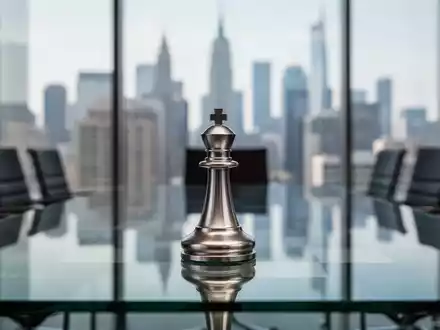 Ein poliertes Metall-Schachspiel auf einem Bürotisch als Symbol für die strategische Planung eines Unternehmensverkaufs. - Foto: über boerse-global.de