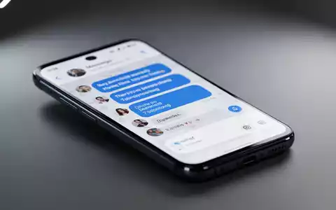Nahaufnahme eines modernen Android-Smartphone-Bildschirms mit einer Messaging-App und blauen Textblasen. - Foto: über boerse-global.de