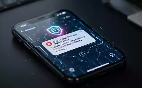 Ein Smartphone-Bildschirm zeigt eine verdächtige Lieferbenachrichtigung, die bei einem Phishing-Betrug verwendet wird. - Foto: über boerse-global.de