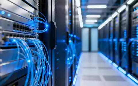 Modernes Rechenzentrum mit leuchtenden Glasfaserkabeln und Server-Racks als Symbol für künstliche Intelligenz. - Foto: über boerse-global.de