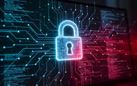 Digitales Vorhängeschloss vor abstrakten Datenströmen als Symbol für Cybersicherheit und Phishing-Abwehr. - Foto: über boerse-global.de