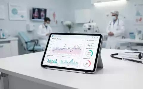 Ein Tablet mit medizinischen Gesundheitsdaten zur digitalen Adipositas-Therapie in einer modernen Arztpraxis. - Foto: über boerse-global.de