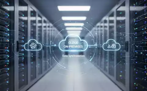 Moderner Serverraum eines Rechenzentrums für Cloud- und On-Premises-Synchronisierung von Microsoft Exchange Online. - Foto: über boerse-global.de