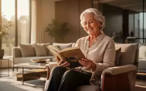 Ein zufriedener, aktiver Senior liest in einem sonnendurchfluteten, modernen Wohnraum. - Foto: über boerse-global.de