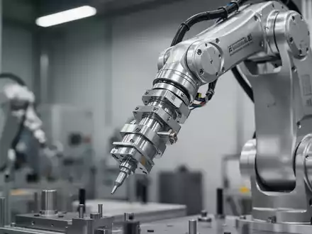 Ein hochpräziser Roboterarm in einer modernen Industriefertigungsanlage. - Foto: über boerse-global.de