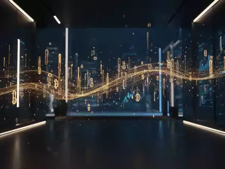 Abstrakte Visualisierung digitaler Blockchain-Transaktionsströme und Finanzdaten-Netzwerke im professionellen Umfeld. - Foto: über boerse-global.de