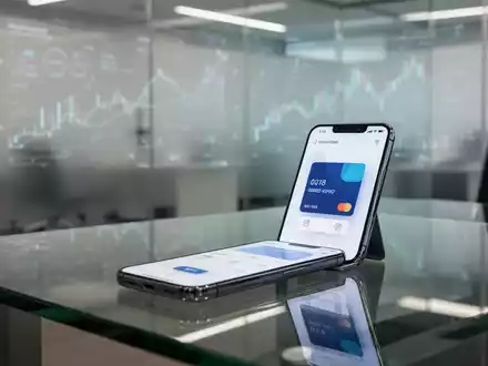 Ein moderner Büroschreibtisch mit Smartphone, das digitale Zahlungsschnittstellen zeigt, symbolisiert die finanzielle Unternehmensstrategie. - Foto: über boerse-global.de