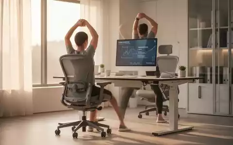 Moderner, ergonomischer Arbeitsplatz im Home-Office mit höhenverstellbarem Schreibtisch und Fokus auf Rückengesundheit. - Foto: über boerse-global.de