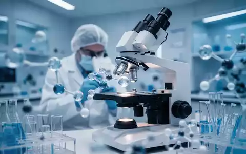 Wissenschaftler bei der Arbeit an einem Mikroskop in einem modernen medizinischen Forschungslabor. - Foto: über boerse-global.de