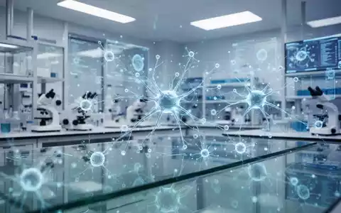 Abstrakte Darstellung von Biotechnologie und künstlicher Intelligenz in einer modernen, klinischen Laborumgebung. - Foto: über boerse-global.de