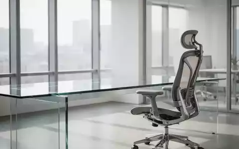 Ein moderner, heller Büroarbeitsplatz mit einem leeren Schreibtisch und ergonomischem Stuhl in einer professionellen Umgebung. - Foto: über boerse-global.de