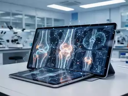 Digitale medizinische Forschung mit KI-gestützten Gelenkscans in einem modernen Labor. - Foto: über boerse-global.de