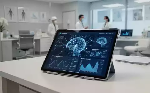 Ein Tablet zeigt Datenanalysen und neuronale Netzwerkmuster als Symbol für KI-gestützte psychologische Diagnostik. - Foto: über boerse-global.de