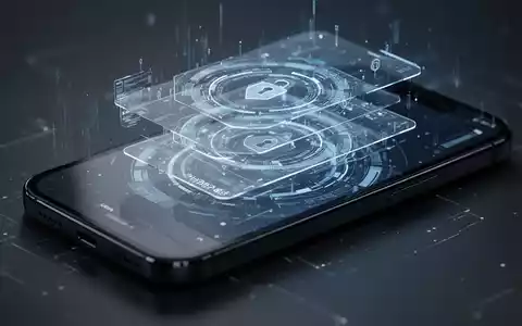 Abstraktes digitales Sicherheitskonzept mit durchbrochenen Schutzschichten auf einem Smartphone-Display. - Foto: über boerse-global.de