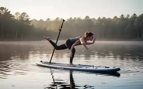 Person beim Yoga auf einem Stand-Up-Paddleboard auf einem ruhigen See zur Förderung der Rumpfstabilität. - Foto: über boerse-global.de