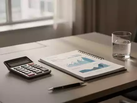 Schreibtisch mit Taschenrechner und Finanzunterlagen für eine Immobilienfinanzierung. - Foto: über boerse-global.de