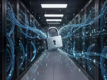Digitale abstrakte Darstellung eines aufgebrochenen digitalen Schlosses durch KI-gestützte binäre Code-Strukturen. - Foto: über boerse-global.de