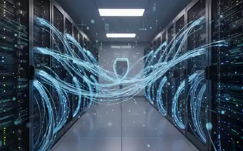 Leuchtende Glasfaserkabel in einem Serverraum, die digitale Sicherheit und Datenschutz symbolisieren. - Foto: über boerse-global.de