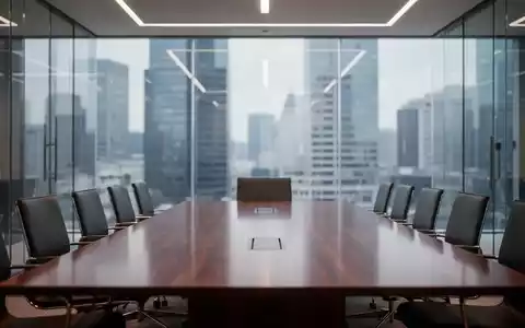 Moderner, minimalistischer Konferenzraum in einem Bürogebäude, der Unternehmensführung und strategische Entscheidungen symbolisiert. - Foto: über boerse-global.de